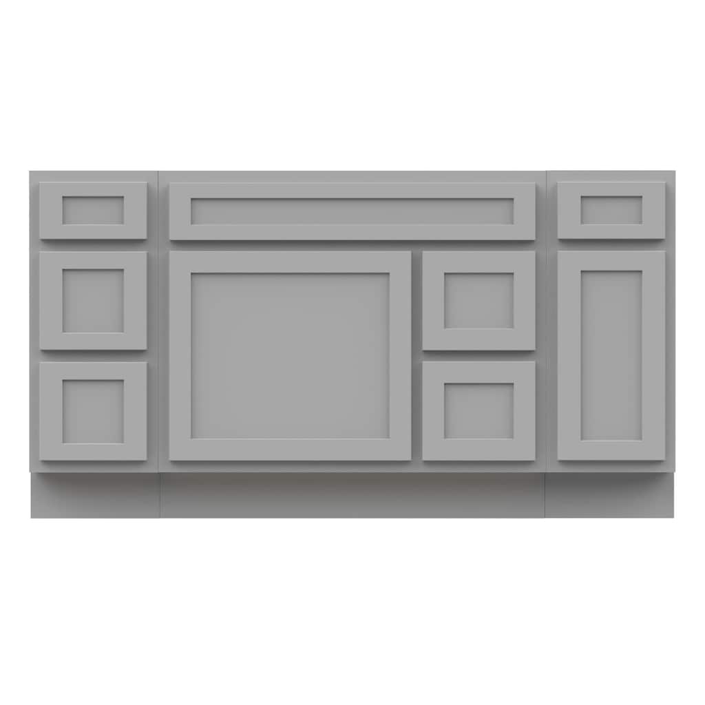 Vanity Art 60" Oak Freestanding Bathroom Vanity Cabinet without Top