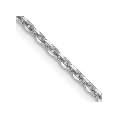 Curata 14k White Gold Solid 10" 1.65mm Solid Diamond-cut Cable Chain Ankle Bracelet (Lobster-claw)