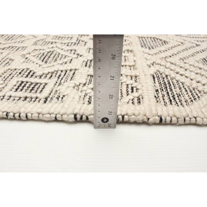 ECARPETGALLERY Braid weave Sienna Cream Wool Rug - 5'0 x 8'0