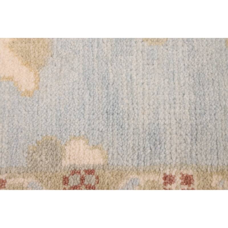 ECARPETGALLERY Hand-knotted Modern Oushak Light Blue Wool Rug - 7'11 x 9'11