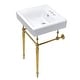preview thumbnail 5 of 3, Kingston Brass Edwardian 20" Console Sink Set with 3 Faucet Holes at Brushed Brass