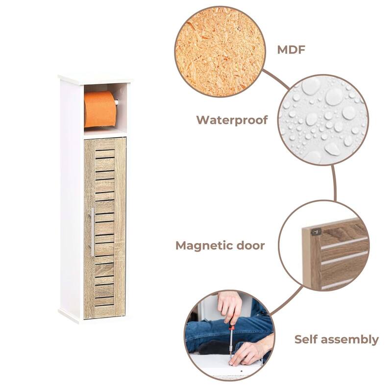 Toilet Paper Storage Cabinet with Dispenser Toilet Organizer - 7.2'L x 7.2"W x 29.9"H