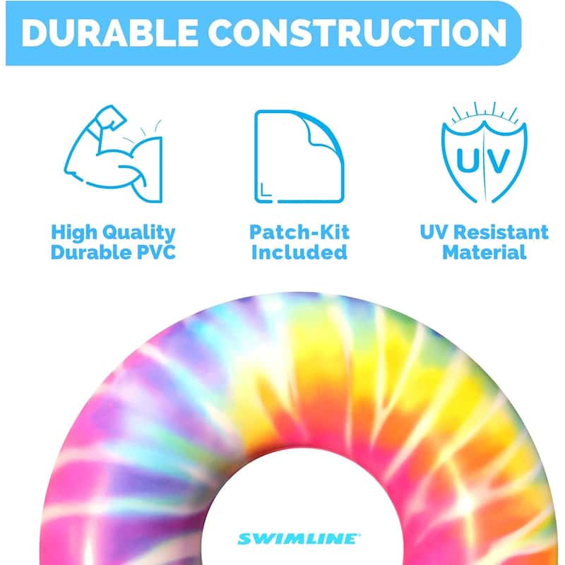 Inflatable Spiral Tie Dye Swimming Pool Ring - 36.5"