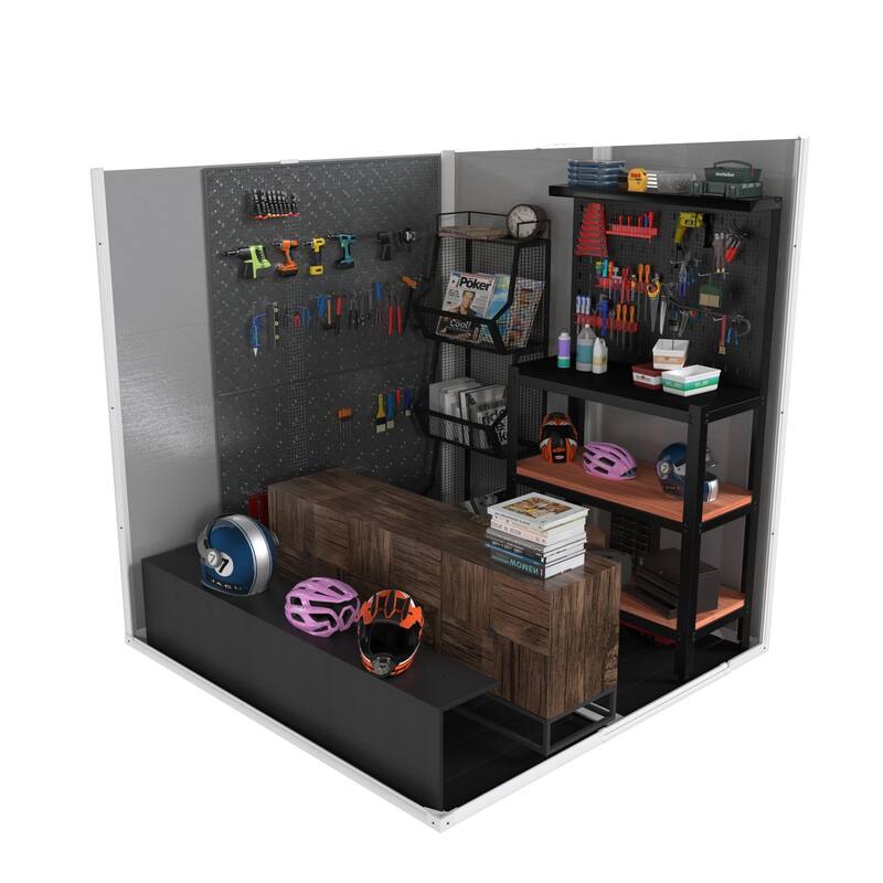 6x6 FT Storage Shed, Waterproof Resin Outdoor Storage Shed with Floor & Window & Lockable Doors and Vents, Tool Shed