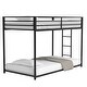 preview thumbnail 6 of 15, Classic Twin over Twin Square Metal Bunk Bed With Exchangeable Ladder and Sturdy Construction