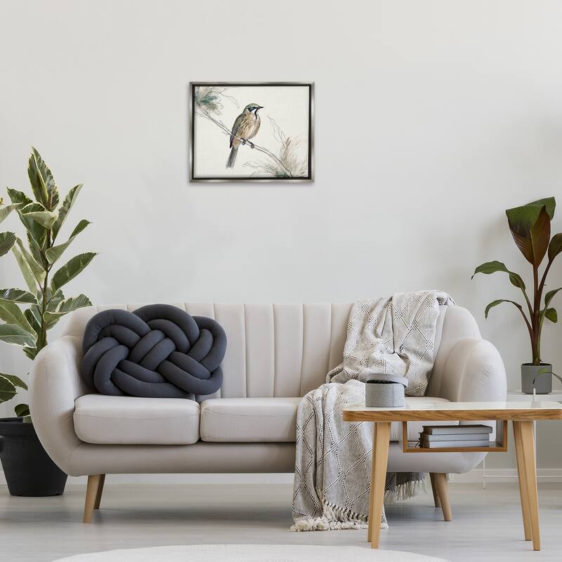 Stupell Illustrated Wildlife Bird Framed Floater Canvas Wall Art Design By LSR Creative Studio