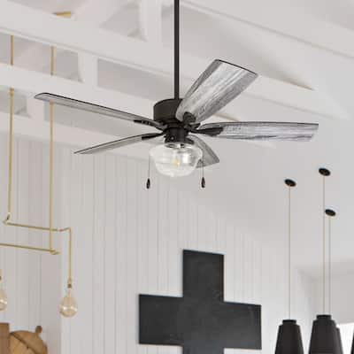 The Gray Barn Belvoir 52-inch Coastal Indoor LED Ceiling Fan with Remote Control 5 Reversible Blades - 52