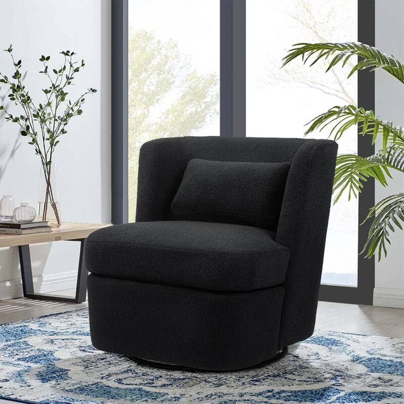 360°Swivel Barrel Chair with Cushion