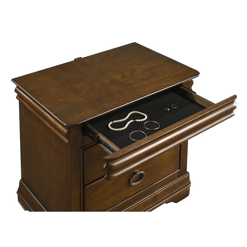 3-Drawer Nightstand with USB Ports