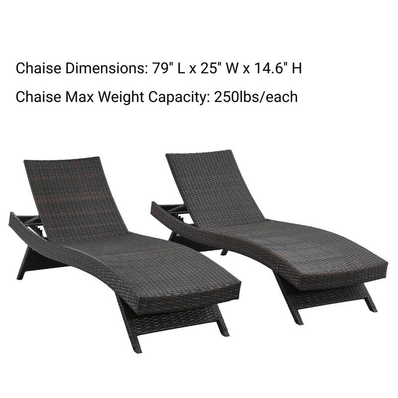 Outdoor Patio Lounge Chairs Rattan Wicker Patio Chaise Lounges Chair - Set of 4 - N/A