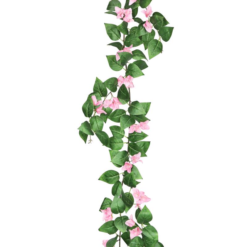Pink Artificial Bougainvillea Flower Garland Hanging Vine 6ft - 72" L x 8" W x 3" DP