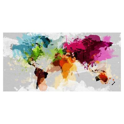 Colourful World Map Canvas Art Print