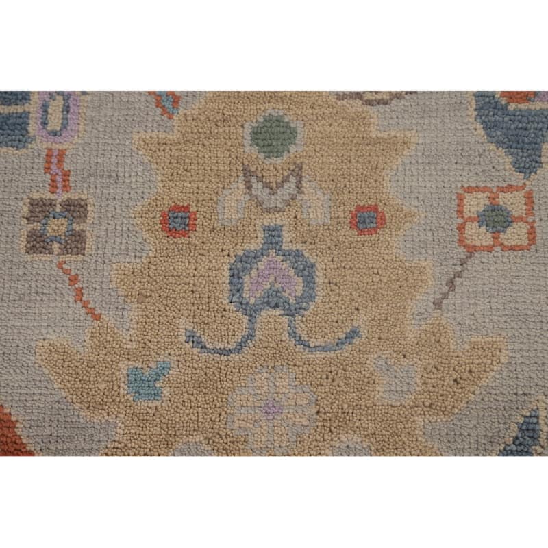 Oushak Area Rug Handmade Transitional Grey Wool Carpet - 7'10"x 9'11"