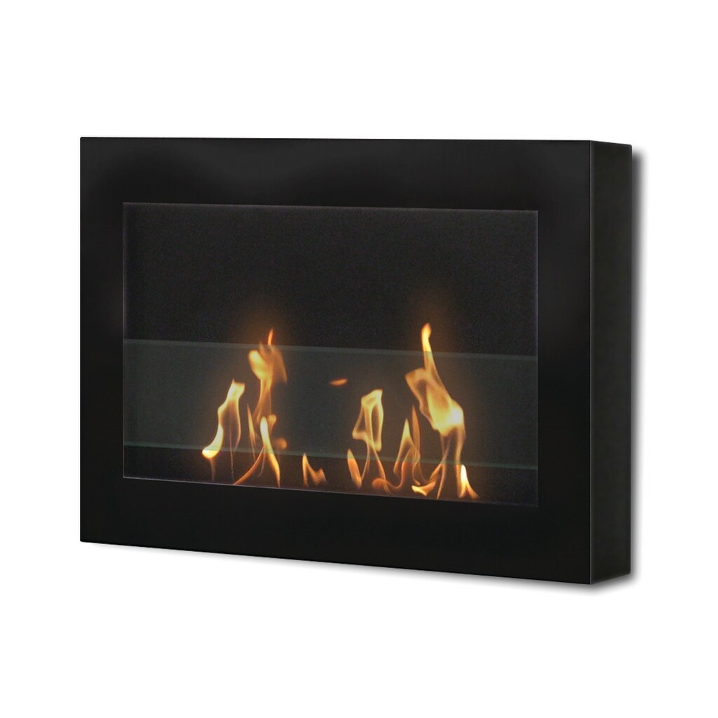 Shop Soho Black Wall Mount Bio Ethanol Ventless Fireplace