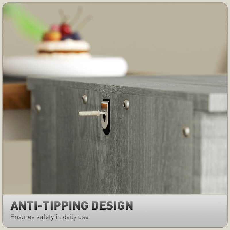 HOMCOM 2 Drawer Vertical File Cabinet with Silent Slides,Farmhouse Filing Cabinet with Barn Doors for A4/Letter Size