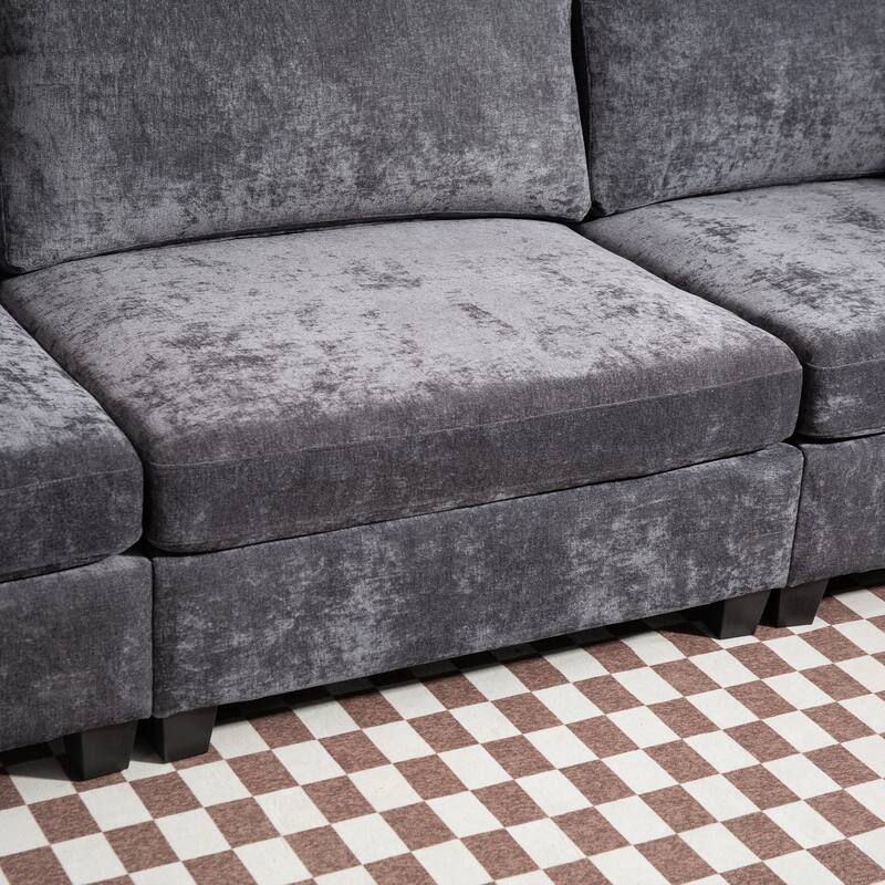 111.42" Fabric 4-Seater Sofa with Cloud Comfort & Hidden Storage