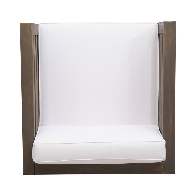 Oana Outdoor Acacia Wood Club Chair with Cushion by Christopher Knight Home