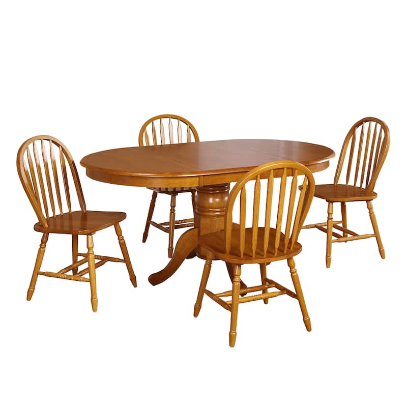 Simple Living Carolina 5-piece Farmhouse Solid Wood Dining Set with Leaf