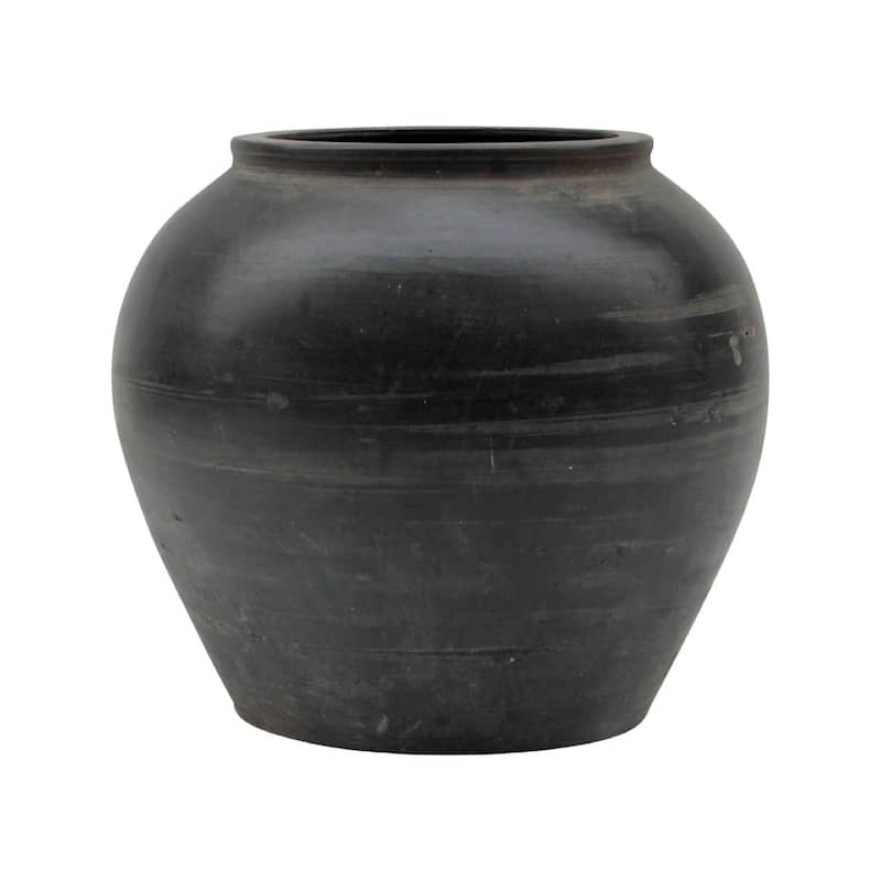 Artissance Approx 17" Extra Large Vintage Charcoal/ Gray Pottery Pot (Size & Finish Vary) - Grey