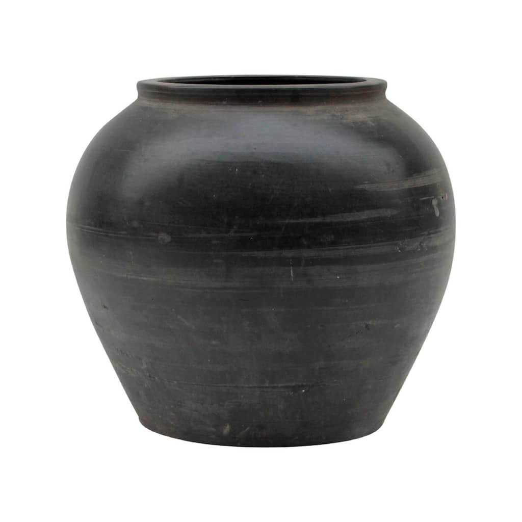 Artissance Approx 17" Extra Large Vintage Charcoal/ Gray Pottery Pot (Size & Finish Vary)