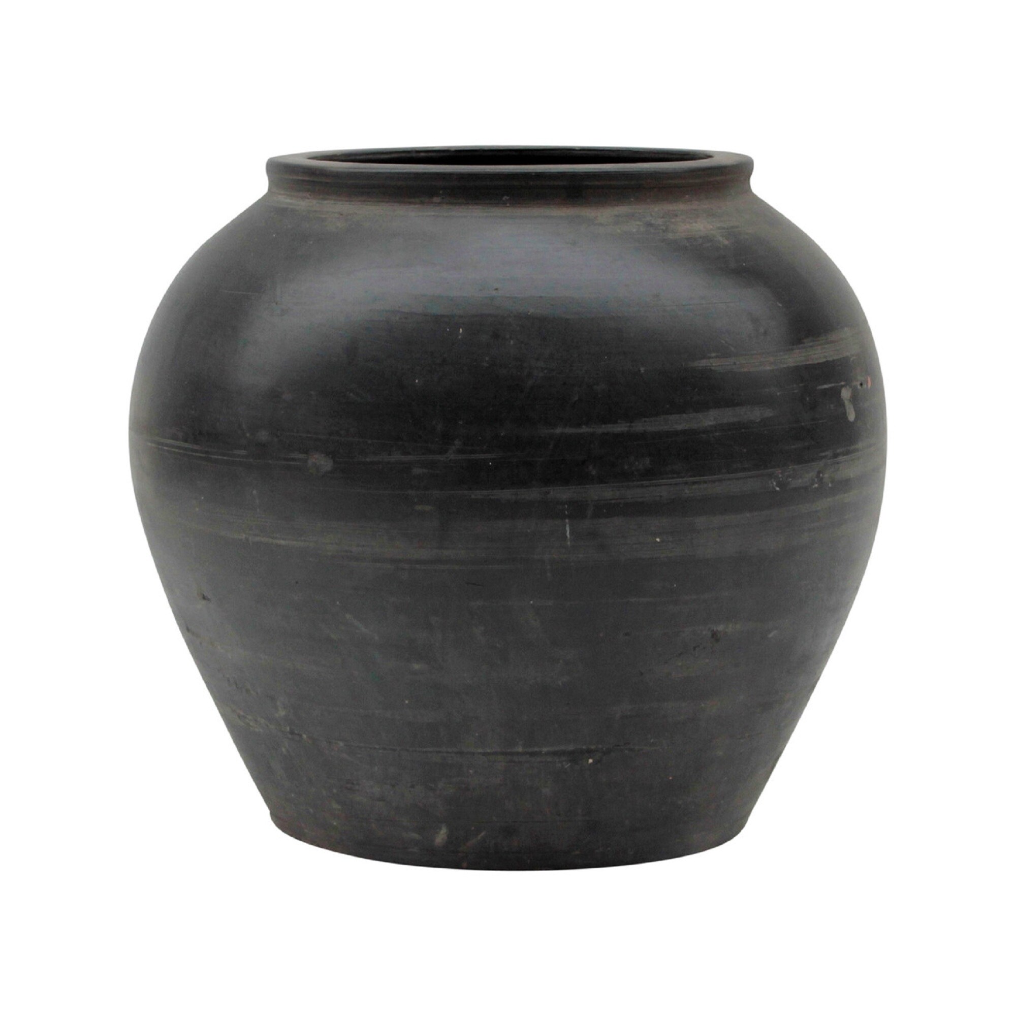 Artissance Approx 17 Extra Large Vintage Charcoal/ Gray Pottery Pot (Size & Finish Vary)