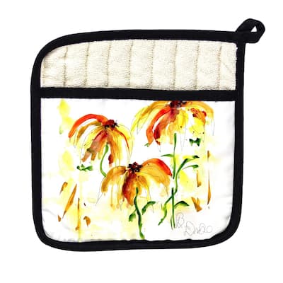 Yellow Flowers Pot Holder - 9x9