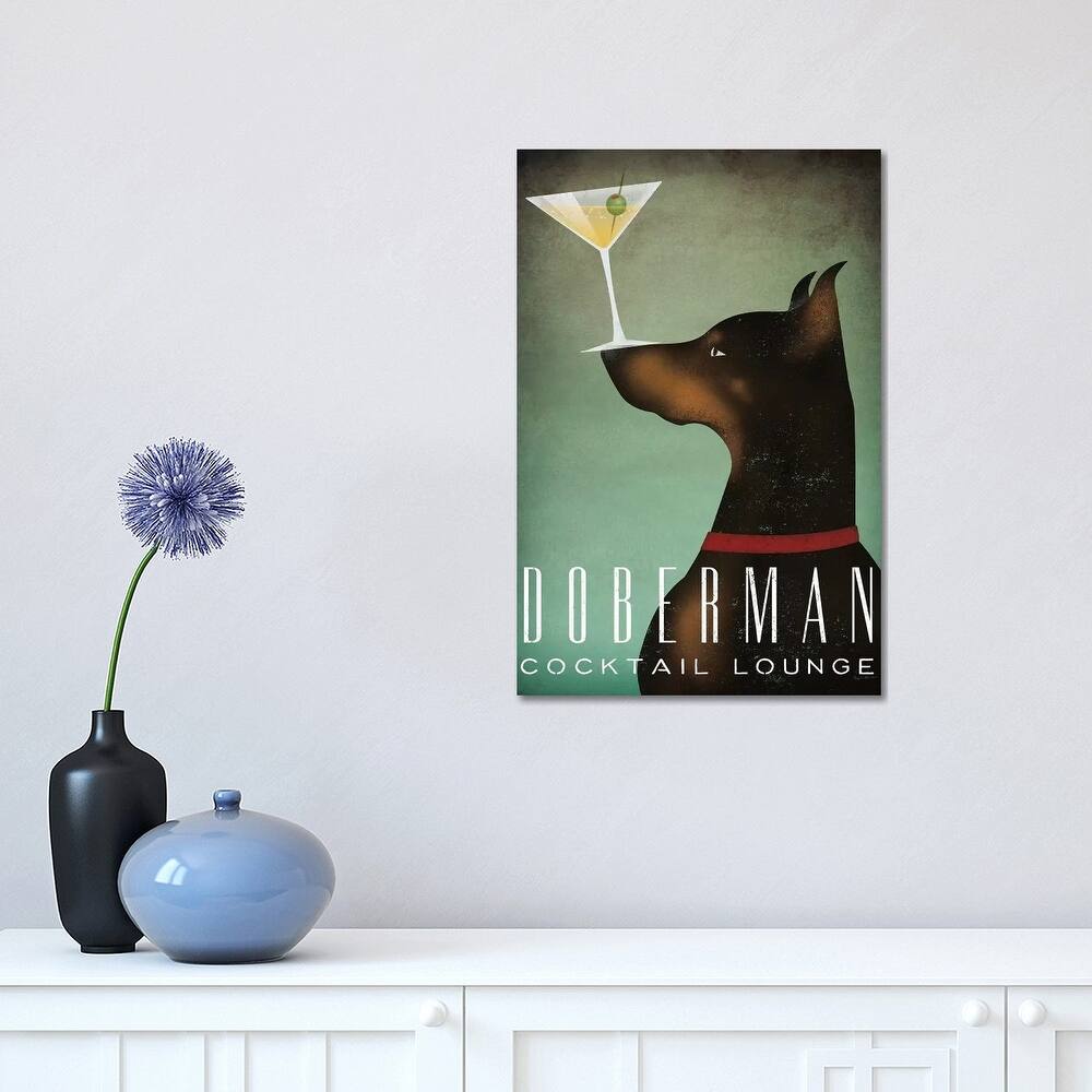 iCanvas "Doberman Cocktail Lounge" by Ryan Fowler Canvas Print