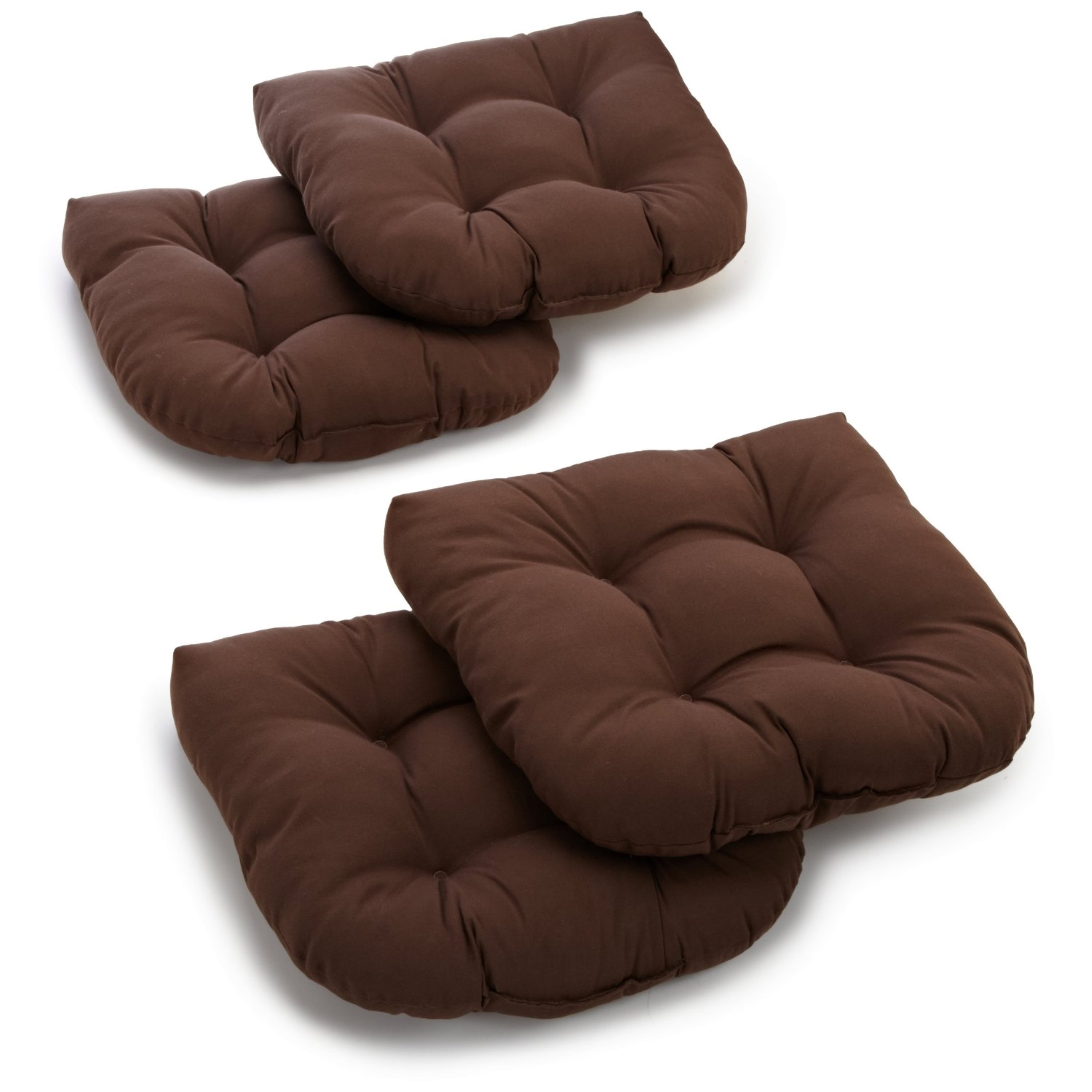 1pc Solid Fuzzy Chair Seat Cushion, Brown Square Chemical Fiber