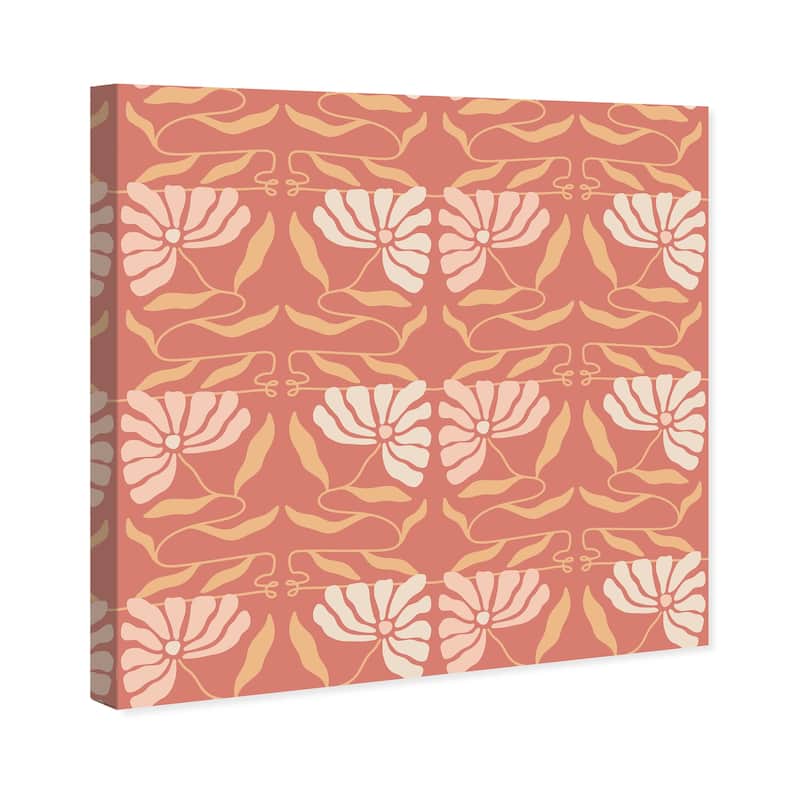 Wynwood Studio Canvas Abstract Floral Storage Vine Pink and Modern & Contemporary Wall Art Canvas Print