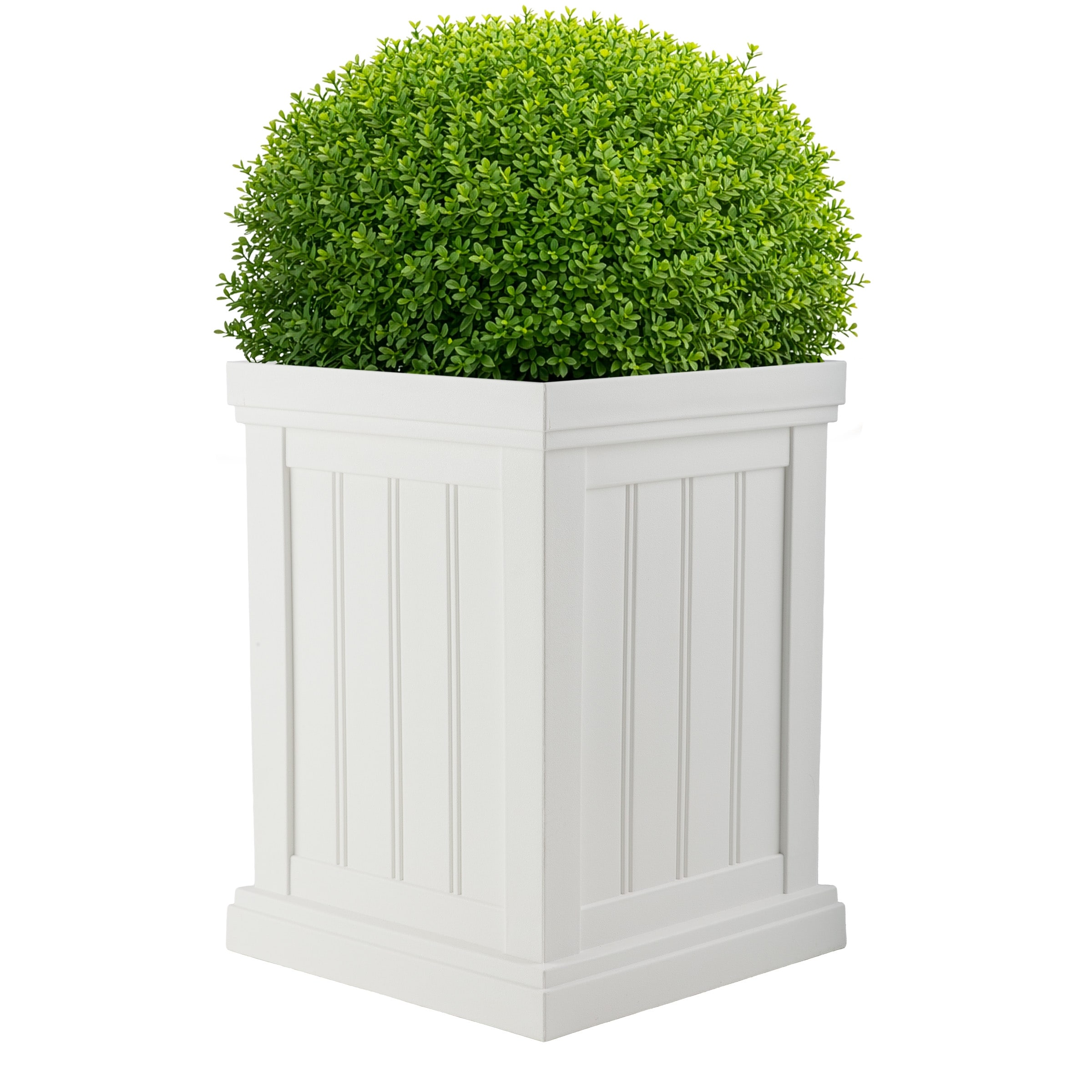 Outdoor Planter Box 13.7" Square 19" Tall Plastic Plant Pot with Drainage Holes Flower Pots for Front Porch Decor, or Garden,