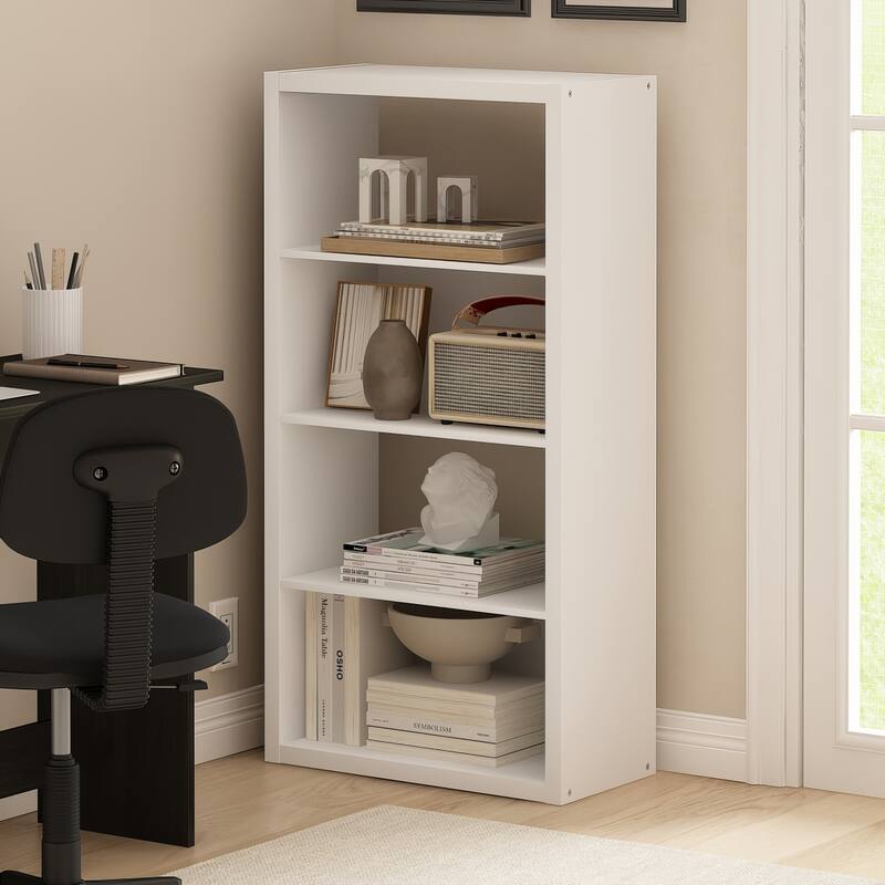Furinno Viola 4-Tier Open Shelf Bookcase, Bookshelf, Dark Oak
