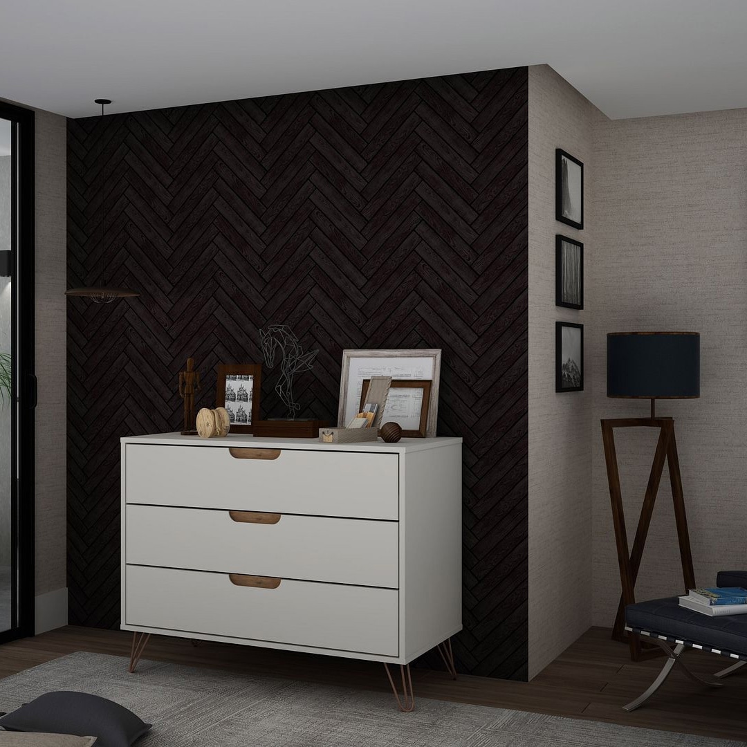 Manhattan Comfort Rockefeller 35" Dresser (3-Drawer)