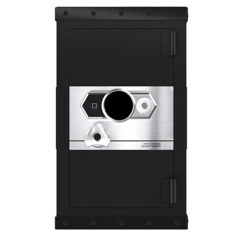 Roomfitters 28.3 Inch Biometric Security Safe with Fingerprint Lock and Hidden Compartment, Carbon Steel, Black