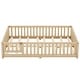 preview thumbnail 8 of 13, Full Size Bed Floor Bed with Safety Guardrails and Door for Kids for Apartment, Office, Living Room Bedroom