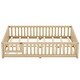 preview thumbnail 34 of 109, Pine Wood Floor Bed with Safety Guardrails and Door for Kids, Boys, Girls, Bedroom