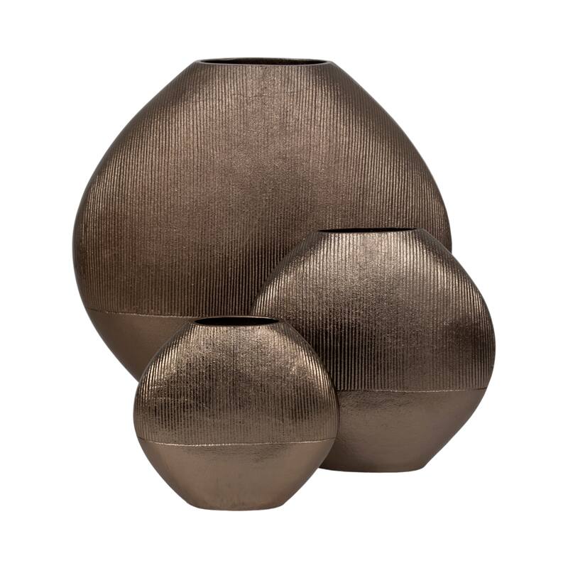 Modern Round Metal Table Vase - Flower Vase