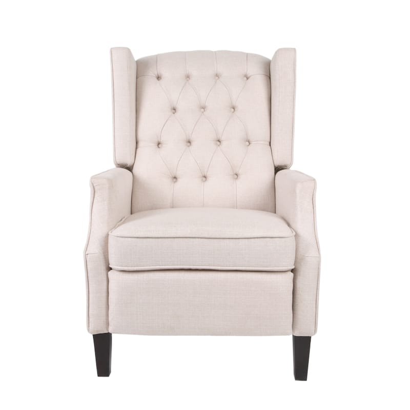 Roomfitters Tufted Wingback Push-Back Recliner Chair with Flared Arms, Lounge Accent Chair for Living Room