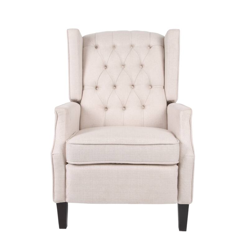 Wingback Recliner with Extendable Footrest, Upholstered Accent Chair with Rivet Trim, Mid-Century Lounge Chair for Home, Office