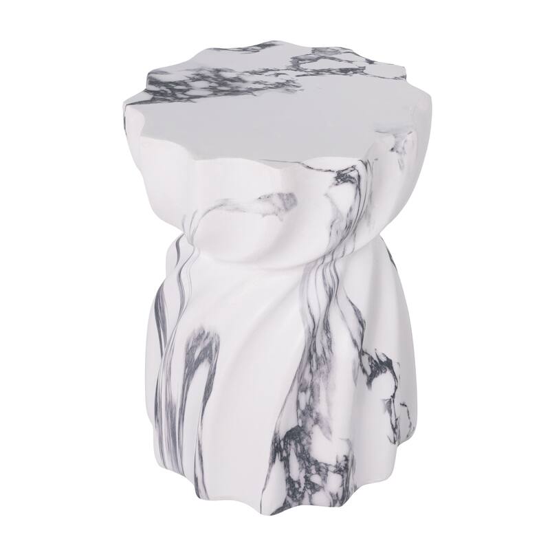 Christopher Knight Home Lysandros 19.29"H Modern Outdoor Concrete Side Table with Sculptural Fluted Design