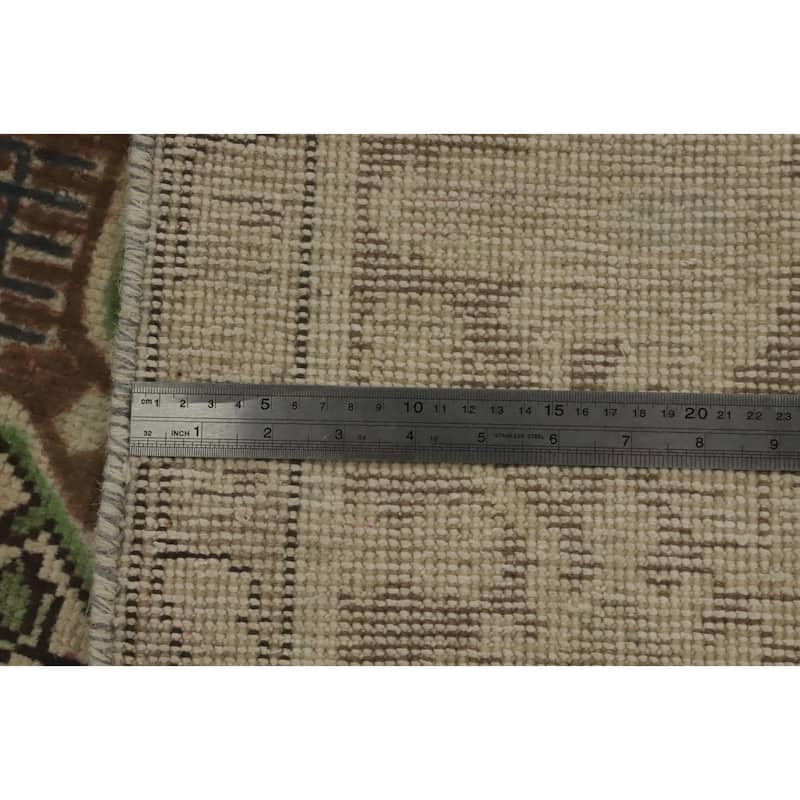 Hand Knotted Oriental 100% Wool Carpet Traditional Floral Beige & Ivories Tabriz Area Rug - 9' 3'' X 6' 4''