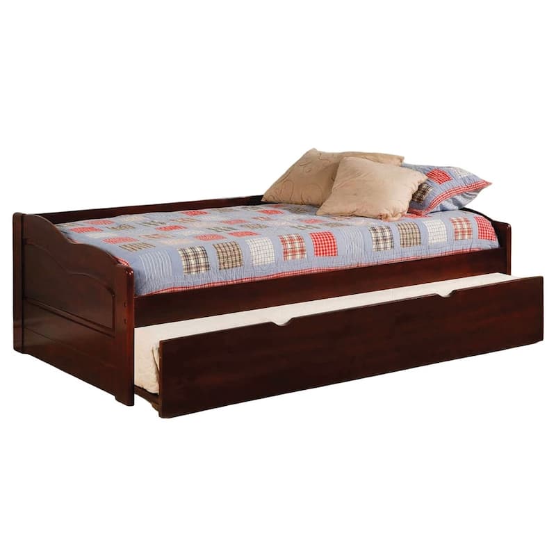 Traditional Cherry Finish Daybed with Twin Trundle and Slat Kit Included