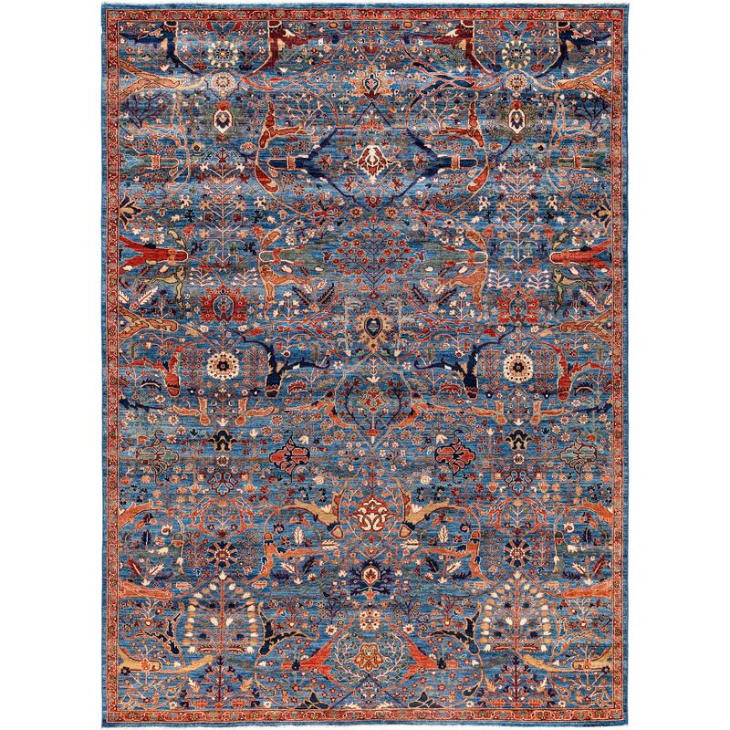 Serapi One-of-a-Kind Hand-Knotted Area Rug - Blue - 8' 10" x 11' 11"