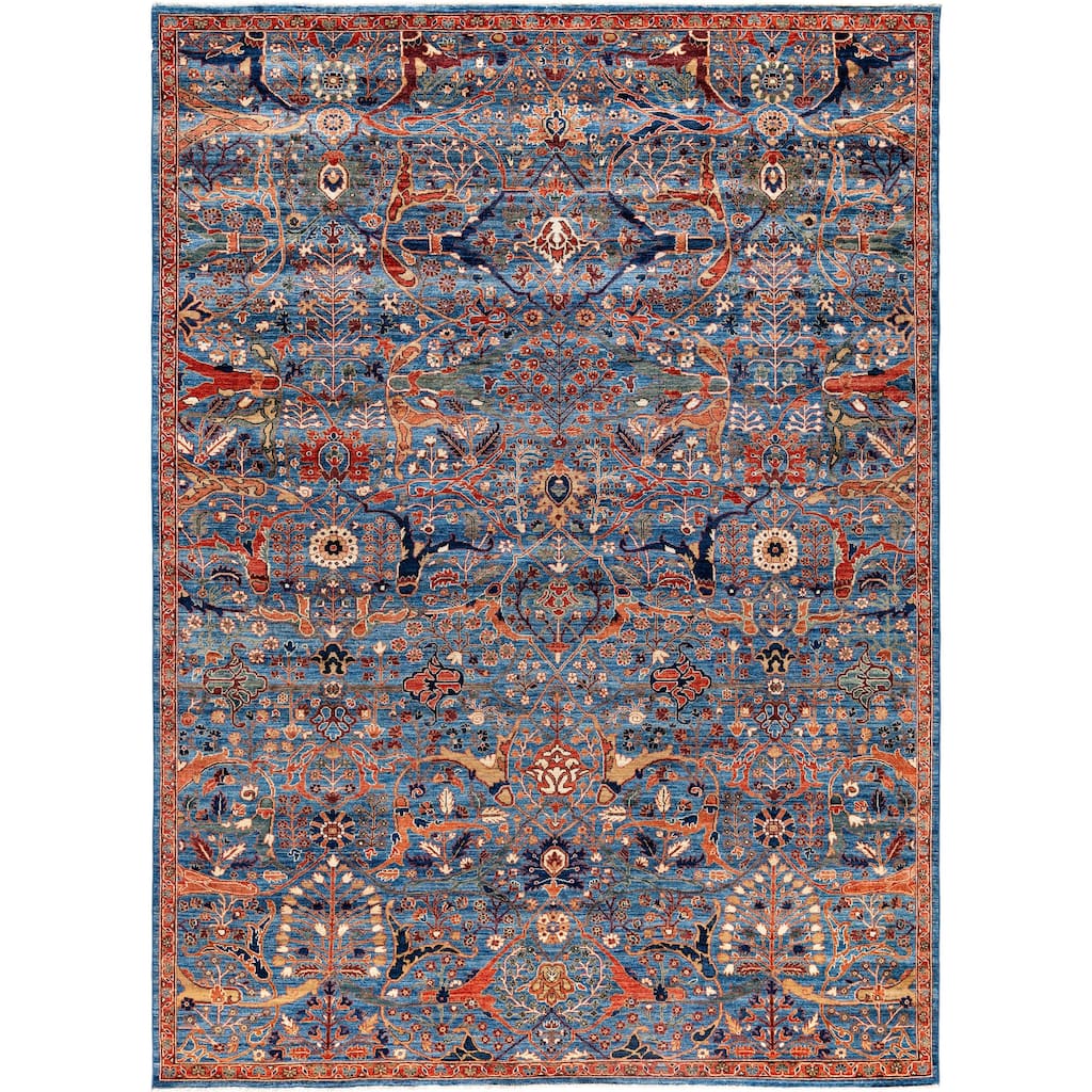 Serapi One-of-a-Kind Hand-Knotted Area Rug - Blue - 8' 10" x 11' 11"