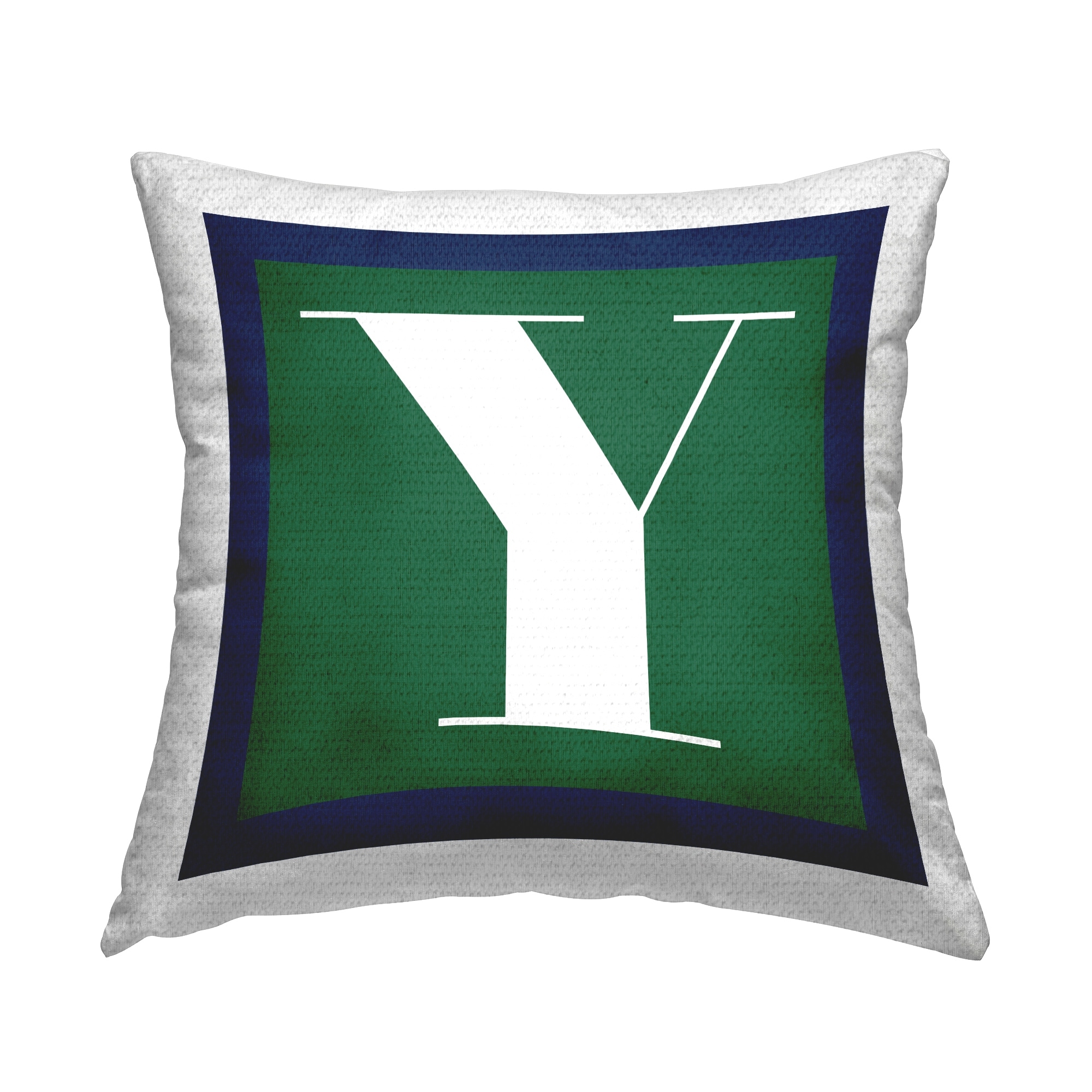 Stupell Green Initial Letter Printed Outdoor Throw Pillow Design by Lil' Rue