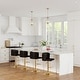 preview thumbnail 29 of 46, Swivel Bar Stools Set of 2, Modern PU Bar Stools with Backs - Counter Height