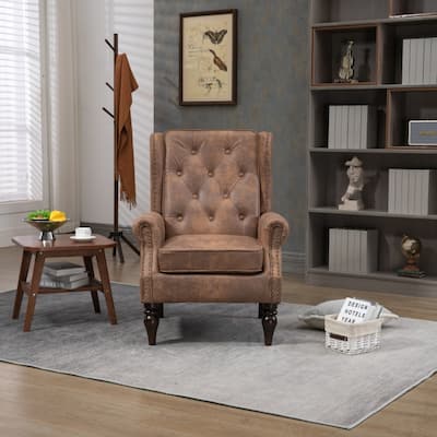 Lounge Chair, Wood Frame Armchair With Removable Cushion