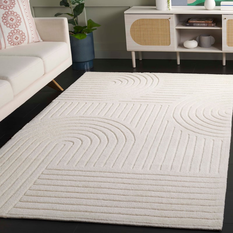 SAFAVIEH Handmade Mykonos Tuija Wool Rug - 5' x 8' - Ivory