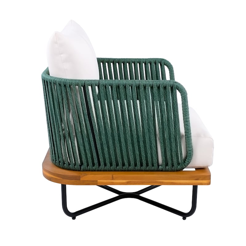 Christopher Knight Home - Emerson Coastal Acacia Wood Outdoor Chair with Cushions