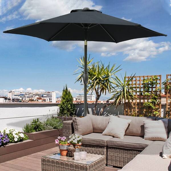 bed bath and beyond teal patio umbrella PURPLE LEAF Outdoor 8' x 8' Square Sun Protection Turquoise Entertain guests with an attractive piece of outdoor decor that also provides quality sun protection with this Patio Umbrella with Auto Tilt by Pure Garden Mainstays Outdoor 6 x 7.5'