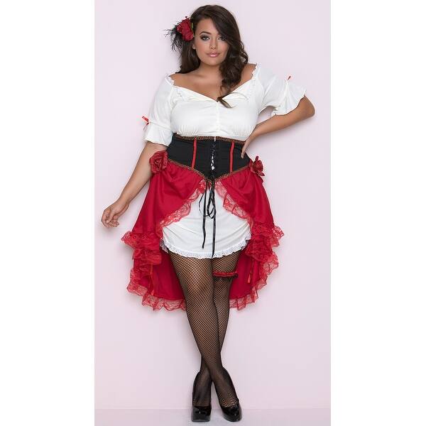 Shop Plus Size Cantina Senorita Costume White Red Overstock 17826717